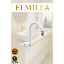 Beyaz Krom Mix Baston Evye Bataryası Musluğu Oynar Başlıklı