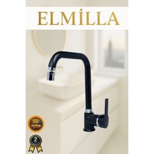 Siyah Krom Armut Köşe Evye Bataryası Musluğu Oynar Başlıklı