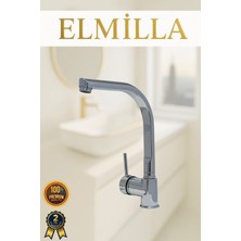 ELMİLLA Krom Armut Balık Sırtı Borulu Mutfak Eviye Bataryası