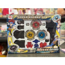 Super Rotary Top Metal Aksamlı Beyblade 3 Lü Set 29X21CM