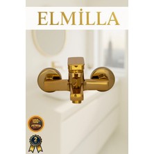 ELMİLLA Gold Kare Lüx Paslanmaz Kararmaz Pirinç Malzeme Banyo Duş Bataryası Musluk Çeşmesi Garantili Banyo Bataryası