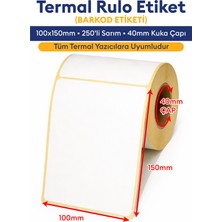 100X150 Termal Barkod Etiketi Eko Termal E-Ticaret Etiketi 250 Sarım 1 Rulo