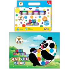 Lino 6'lı Renkli Dot Markers ve Aktivite Boyama Kitabı Seti 3-6 Yaş İçin Yıkanabilir