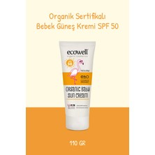 Ecowell Bebek Güneş Kremi SPF50 Organik & Vegan Sertifikalı 110gr Yüksek UVA & UVB Koruma