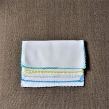 Eke Baby Ekebaby 10'lu Ağız Mendili 17X17 cm Pamuktan Üretilmiş Beyaz Renkli Oyalı Bebek Ürünü