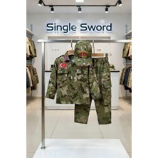 Nazlyna Single Sword Unisex/Erkek/Kız Çocuk Polis-Asker Kıyafeti Elbisesi Üniforma Takımı Kostüm Mehmetçik(TSK 7-8 Yaş)