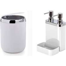 Özbience Primanova Viva Süngerlikli 2'li Sıvı Sabunluk ve Çöp Kovası Set