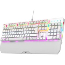 Stylmenplus Rampage KB-R86 Umbra Beyaz USB Rainbow Aydınlatmalı Blue English Mekanik Gaming Oyuncu Klavye