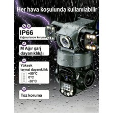 Conio 6mp 4g Sım Kartlı Üçlü Lens Ptz Güvenlik Kamerası: 360° Panoramik, 7/24 Kayıt, Hareket Algılama, Sesli Alarm, Gece Görüş ve Su Geçirmez