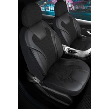 Freshstart Ford Tourneo Courier 2+1 Deri Detaylı Oto Koltuk Kılıfı Ön Arka Set Siyah Siena Model Fs