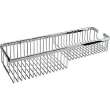 Özbience Şık Pirinç Duvara Monte Süngerlik ve Şampuanlık, 13X45CM Krom