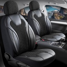 Freshstart Citroen Nemo 2+1 Deri Detaylı Oto Koltuk Kılıfı Ön Arka Set Siyah Siena Model Fs