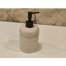 Özbience Traverten Doğal Taş Siyah Pompalı Sıvı Sabunluk
