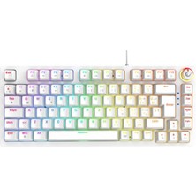 No35 Rampage Enigma 75 Beyaz USB Rgb Aydınlatmalı Red Switch Tam Türkçe Gaming Mekanik Klavye