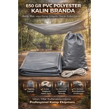 Branda Noktası Kamp Matı/tarp (Tır Dorse Brandasından M2/650 Gr) Su Geçirmez Çantalı ve Halatlı - Kuşgözü Kapsüllü