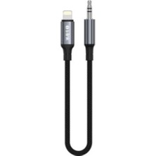 Novis Liora S-Link Armor Ml-01 1.2m Lightning To M Aux Örgülü Metal Başlıklı Siyah Ses Kablosu