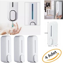 Özbience 4'lü Beyaz Duvara Monte Banyo Sabunluk ve Şampuan Şişesi Seti