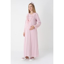 Erdeniz Tekstil Hamile Lohusa Gecelik Uzun Kollu Dantel Yaka Emzirme Özellikli M L Xl Xxl 3xl 4xl