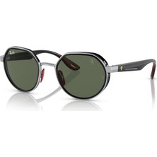 RAY-BAN FERRARI  3703M F00771 51  Erkek GÜMÜŞ Yuvarlak Çerçeve Güneş Gözlüğü