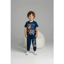 Zekalya Erkek Çocuk Paw Patrol Baskılı Süprem Penye Üst ve 2 Iplik Alt Takım Lacivert