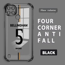 HONTINGA Realme C21Y ile Uyumlu Şeffaf Kılıfı Düşüme Önleyici Basitlik Anti Düşme Kamera Korumali Forma Desen Yumuşak Silikon Telefon Kılıfı Kadın ve Erkek Için Uygundur K3-0196