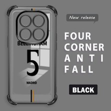 HONTINGA Xiaomi Redmi Note 14 Pro 4g ile Uyumlu Şeffaf Kılıfı Düşüme Önleyici Basitlik Anti Düşme Kamera Korumali Forma Desen Yumuşak Silikon Telefon Kılıfı Kadın ve Erkek Için Uygundur K3-0196