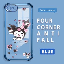 HONTINGA iPhone 8 ile Uyumlu Şeffaf Kılıfı Düşüme Önleyici Basitlik Anti Düşme Kamera Korumali Kuromi Desen Yumuşak Silikon Telefon Kılıfı Kadın ve Erkek Için Uygundur K3-0197