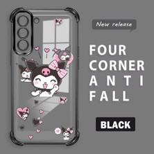 HONTINGA Samsung Galaxy S21 Fe 5g ile Uyumlu Şeffaf Kılıfı Düşüme Önleyici Basitlik Anti Düşme Kamera Korumali Kuromi Desen Yumuşak Silikon Telefon Kılıfı Kadın ve Erkek Için Uygundur K3-0197