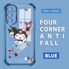 HONTINGA Samsung Galaxy A34 5g ile Uyumlu Şeffaf Kılıfı Düşüme Önleyici Basitlik Anti Düşme Kamera Korumali Kuromi Desen Yumuşak Silikon Telefon Kılıfı Kadın ve Erkek Için Uygundur K3-0197