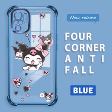 HONTINGA Xiaomi Redmi Note 10 4g ile Uyumlu Şeffaf Kılıfı Düşüme Önleyici Basitlik Anti Düşme Kamera Korumali Kuromi Desen Yumuşak Silikon Telefon Kılıfı Kadın ve Erkek Için Uygundur K3-0197