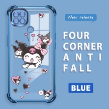 HONTINGA Xiaomi Redmi 9c ile Uyumlu Şeffaf Kılıfı Düşüme Önleyici Basitlik Anti Düşme Kamera Korumali Kuromi Desen Yumuşak Silikon Telefon Kılıfı Kadın ve Erkek Için Uygundur K3-0197