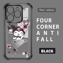 HONTINGA Infinix Smart 8 ile Uyumlu Şeffaf Kılıfı Düşüme Önleyici Basitlik Anti Düşme Kamera Korumali Kuromi Desen Yumuşak Silikon Telefon Kılıfı Kadın ve Erkek Için Uygundur K3-0197