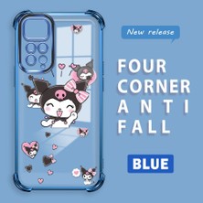 HONTINGA Xiaomi Redmi Note 11 ile Uyumlu Şeffaf Kılıfı Düşüme Önleyici Basitlik Anti Düşme Kamera Korumali Kuromi Desen Yumuşak Silikon Telefon Kılıfı Kadın ve Erkek Için Uygundur K3-0197