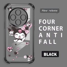 HONTINGA Xiaomi Redmi 14C ile Uyumlu Şeffaf Kılıfı Düşüme Önleyici Basitlik Anti Düşme Kamera Korumali Kuromi Desen Yumuşak Silikon Telefon Kılıfı Kadın ve Erkek Için Uygundur K3-0197