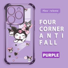 HONTINGA Infinix Smart 8 ile Uyumlu Şeffaf Kılıfı Düşüme Önleyici Basitlik Anti Düşme Kamera Korumali Kuromi Desen Yumuşak Silikon Telefon Kılıfı Kadın ve Erkek Için Uygundur K3-0197