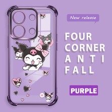 HONTINGA Xiaomi Redmi Note 13 4g ile Uyumlu Şeffaf Kılıfı Düşüme Önleyici Basitlik Anti Düşme Kamera Korumali Kuromi Desen Yumuşak Silikon Telefon Kılıfı Kadın ve Erkek Için Uygundur K3-0197