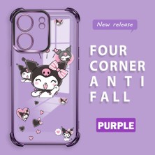 HONTINGA Xiaomi Poco C65 ile Uyumlu Şeffaf Kılıfı Düşüme Önleyici Basitlik Anti Düşme Kamera Korumali Kuromi Desen Yumuşak Silikon Telefon Kılıfı Kadın ve Erkek Için Uygundur K3-0197