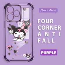 HONTINGA Realme C53 ile Uyumlu Şeffaf Kılıfı Düşüme Önleyici Basitlik Anti Düşme Kamera Korumali Kuromi Desen Yumuşak Silikon Telefon Kılıfı Kadın ve Erkek Için Uygundur K3-0197