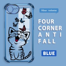 HONTINGA iPhone 16E ile Uyumlu Şeffaf Kılıfı Düşüme Önleyici Basitlik Anti Düşme Kamera Korumali Kedi Desen Yumuşak Silikon Telefon Kılıfı Kadın ve Erkek Için Uygundur K3-0199