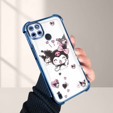 HONTINGA Realme C21Y ile Uyumlu Şeffaf Kılıfı Düşüme Önleyici Basitlik Anti Düşme Kamera Korumali Kuromi Desen Yumuşak Silikon Telefon Kılıfı Kadın ve Erkek Için Uygundur K3-0197