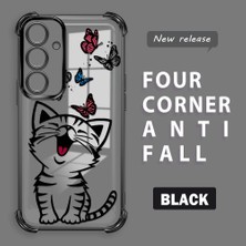 HONTINGA Samsung Galaxy S24 Plus ile Uyumlu Şeffaf Kılıfı Düşüme Önleyici Basitlik Anti Düşme Kamera Korumali Kedi Desen Yumuşak Silikon Telefon Kılıfı Kadın ve Erkek Için Uygundur K3-0199