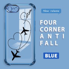 HONTINGA iPhone Se 2022 ile Uyumlu Şeffaf Kılıfı Düşüme Önleyici Basitlik Anti Düşme Kamera Korumali Uçuş Desen Yumuşak Silikon Telefon Kılıfı Kadın ve Erkek Için Uygundur K3-0201