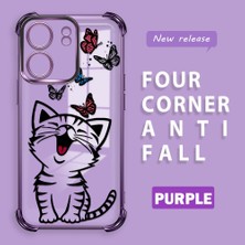 HONTINGA Xiaomi Poco C65 ile Uyumlu Şeffaf Kılıfı Düşüme Önleyici Basitlik Anti Düşme Kamera Korumali Kedi Desen Yumuşak Silikon Telefon Kılıfı Kadın ve Erkek Için Uygundur K3-0199