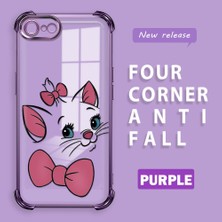 HONTINGA iPhone Se 2020 ile Uyumlu Şeffaf Kılıfı Düşüme Önleyici Basitlik Anti Düşme Kamera Korumali Kedi Desen Yumuşak Silikon Telefon Kılıfı Kadın ve Erkek Için Uygundur K3-0200