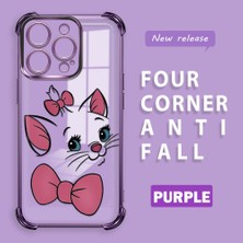 HONTINGA iPhone 16 Pro ile Uyumlu Şeffaf Kılıfı Düşüme Önleyici Basitlik Anti Düşme Kamera Korumali Kedi Desen Yumuşak Silikon Telefon Kılıfı Kadın ve Erkek Için Uygundur K3-0200