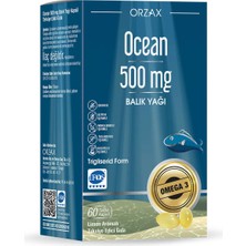 Orzax 500 mg Omega-3 Balık Yağı 60 Kapsül Limon Aromalı Saf Balık Yağı Trigliserid Form