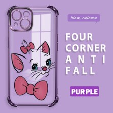 HONTINGA iPhone 13 ile Uyumlu Şeffaf Kılıfı Düşüme Önleyici Basitlik Anti Düşme Kamera Korumali Kedi Desen Yumuşak Silikon Telefon Kılıfı Kadın ve Erkek Için Uygundur K3-0200