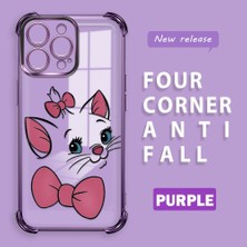 HONTINGA iPhone 16 Pro Max ile Uyumlu Şeffaf Kılıfı Düşüme Önleyici Basitlik Anti Düşme Kamera Korumali Kedi Desen Yumuşak Silikon Telefon Kılıfı Kadın ve Erkek Için Uygundur K3-0200