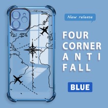 HONTINGA iPhone 12 ile Uyumlu Şeffaf Kılıfı Düşüme Önleyici Basitlik Anti Düşme Kamera Korumali Uçuş Desen Yumuşak Silikon Telefon Kılıfı Kadın ve Erkek Için Uygundur K3-0202