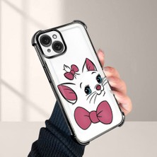 HONTINGA iPhone 15 Plus ile Uyumlu Şeffaf Kılıfı Düşüme Önleyici Basitlik Anti Düşme Kamera Korumali Kedi Desen Yumuşak Silikon Telefon Kılıfı Kadın ve Erkek Için Uygundur K3-0200